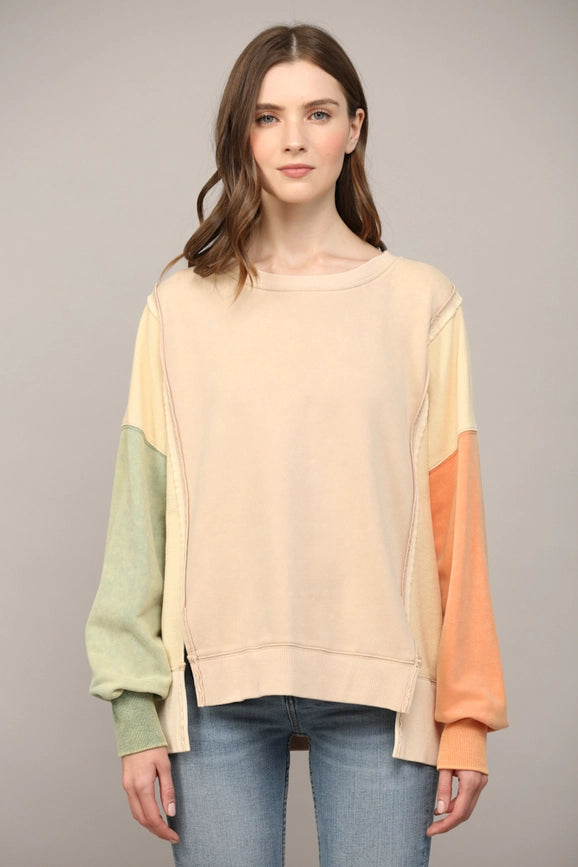 Modal Blend Cowl Neck Sweatshirt PRISM PINK from FATE exclusive at