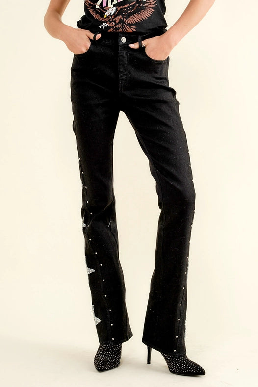 Glister Bell Bottom Jean in Turquoise