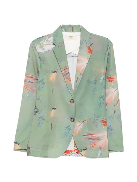 Sissiottostyle Printed single-breasted blazer jacket