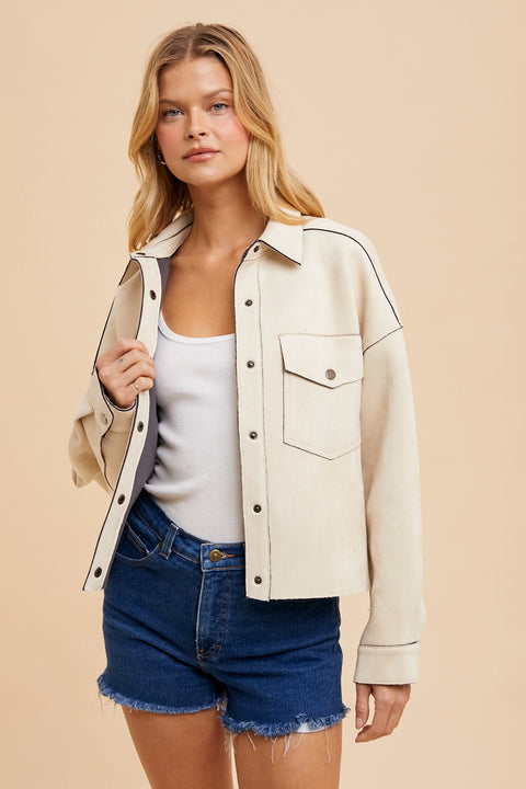 Slight Cropped Suede Jacket