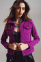Slim Denim Trucker Jacket in Magenta-Jacket-Q2-S-Fuchsia-Urbanheer