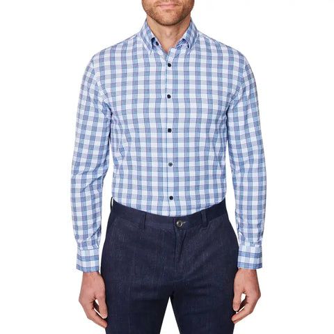 Slim Fit Menswear Plaid Dress Shirt