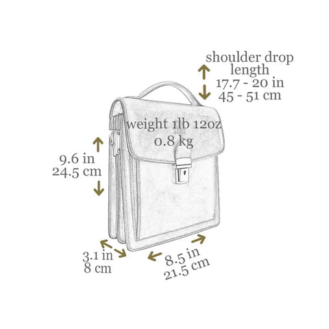 Small Leather Briefcase For Men, Unisex - Walden-Briefcase-Time Resistance-Green-Urbanheer