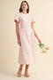 Smocked Side Midi Dress - Pale Pink