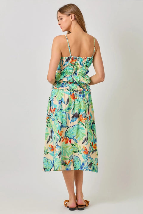 Smocked Yoke A-Line Skirt or Dress Beach Forest-Dress-Mystree-S-Beach Forest-Urbanheer
