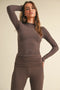 Soft Knit Jersey Long Sleeve Tee Chocolate-Tee-KIMBERLY C-S-Chocolate-Urbanheer