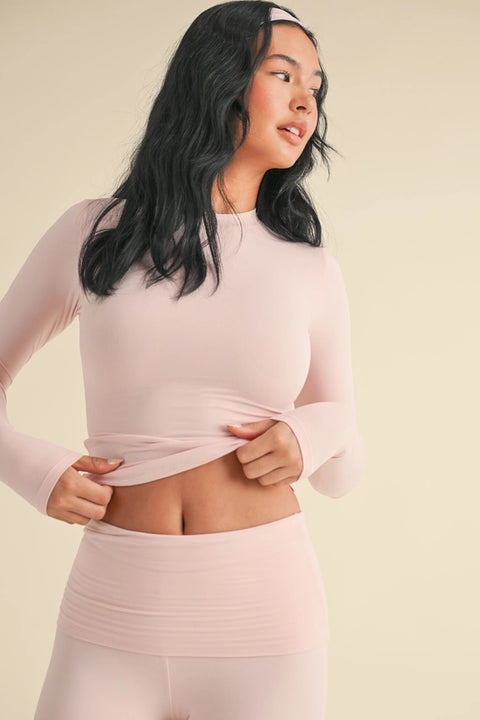 Soft Knit Jersey Long Sleeve Tee Pink-Tee-KIMBERLY C-S-Pink-Urbanheer