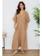 Solid Linen V-Neck Dolman Maxi Dress Camel-Dress-MILIO MILANO-XS-Camel-Urbanheer