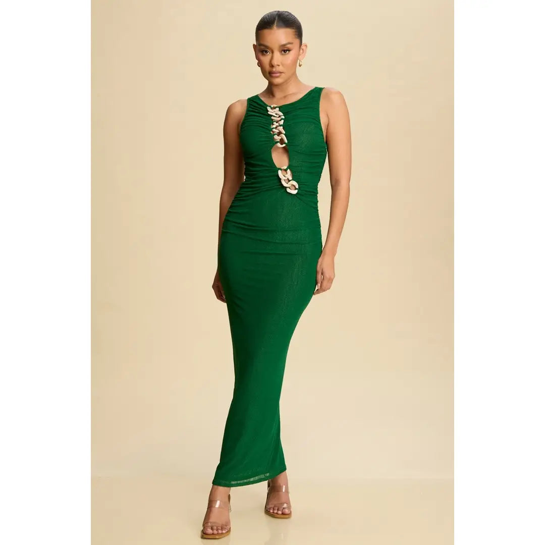 Sparkle Chain Insert Jersey Dress from Luxxel exclusive at Urbanheer