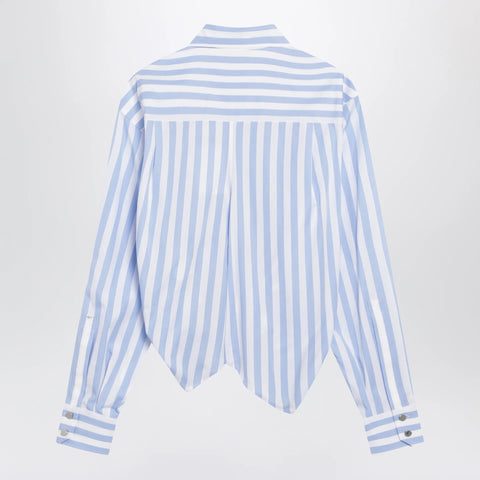 Sportmax Striped cotton poplin shirt in light blue