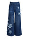 Star Patch Pull-On Denim Jeans