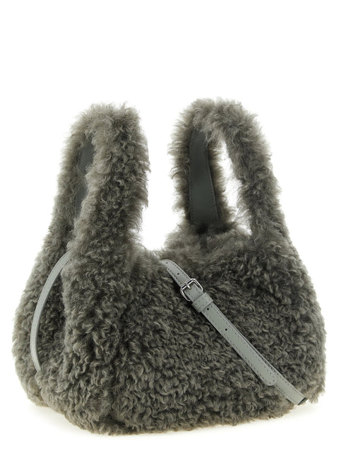 Stella Mccartney Shearling Logo Shoulder Bag