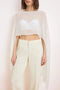 Straight Boat Neck Sleeveless Woven Chiffon Blouse