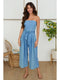 Strapless Smock Back Romper with Tie Belt-Romper-MILIO MILANO-XS-Denim Blue-Urbanheer