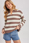 Striped Collar Boxy Knit Pullover