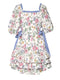 Striped Floral Dress w/ Side Cutouts