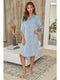 Striped Mid Length Button Down Dress-Dress-MILIO MILANO-S-Denim Blue-Urbanheer