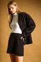 Suede Straight Mini Skirt