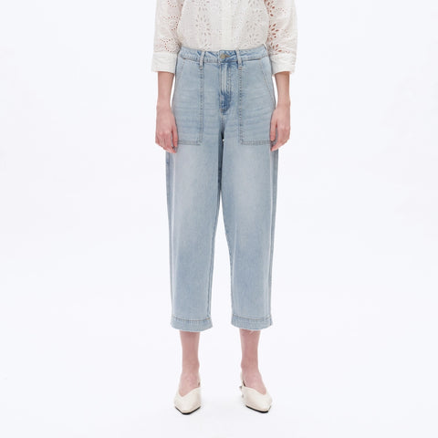 Super High Rise Rise Barrel Jeans with Finished Hem LIGHT BLUE-Jeans-BAYEAS-24-LIGHT BLUE-Urbanheer