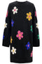 Sweater Dress with Colorful Flowers-Dress-Hannah Banana-7-BLK MULTI-Urbanheer