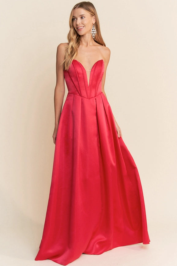 Sweetheart Neck Sleeveless Maxi Dress Berry from Maniju exclusive at