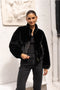 Synthetic Fur Jacket with Patch Pockets