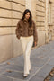 Synthetic Fur Jacket with Patch Pockets