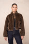 Synthetic Fur Jacket with Patch Pockets