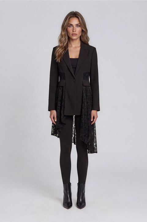 Tailored Lace Panel Blazer