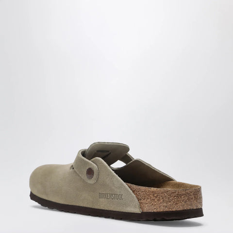 Taupe suede Boston clogs by Birkenstock
