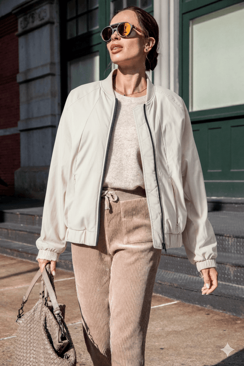 The Abby | Recycled & Reversible Bomber | Black / Ecru