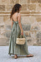 The Alma Dress // Sage-Dress-Beachwood-Bust: 36" (46" back elastic stretched) Length: 56" (with straps tied)-Urbanheer
