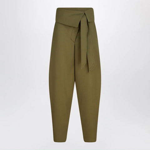 The Attico Military green wool gabardine trousers