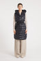 The Camden | Long Hooded Down Vest | Midnight Black
