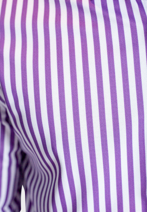 The Go Big Stripe Long Sleeve Tech Shirt - Grape