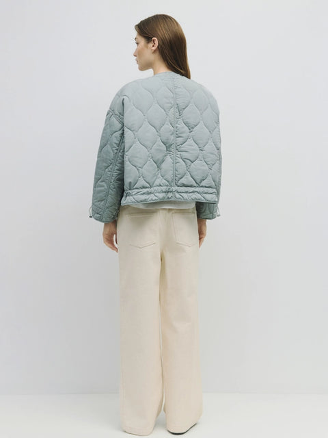 The Kara Jacket | Quilted Zip Jacket Blue-Jacket-MOD REF-S-Blue-Urbanheer