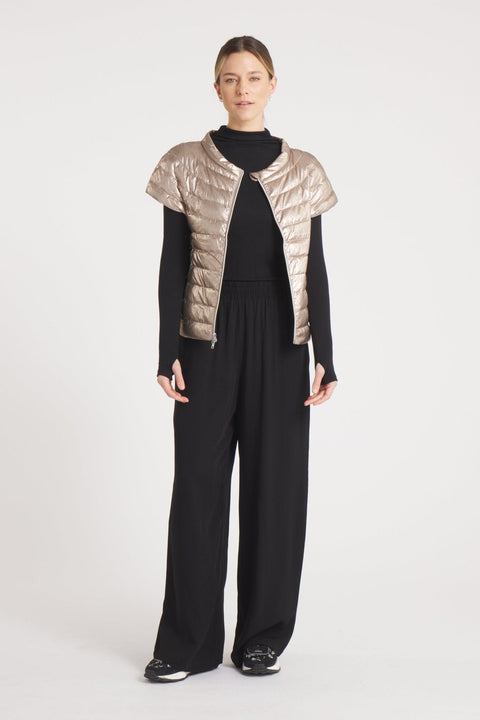 The St Ives | Down Vest Metallic Gold