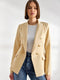 Timeless Fitted Double-Breasted Suit Jacket with Gold Buttons Beige-Jacket-Attentif Paris-S-Beige-Urbanheer