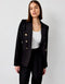 Timeless Fitted Double-Breasted Suit Jacket with Gold Buttons Black-Jacket-Attentif Paris-S-Black-Urbanheer