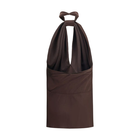 Tom Ford Brown Acetate Sleeveles T-Shirt