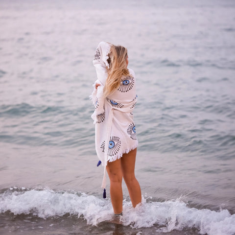 Turkish Evil Eye Short Kaftan Kimono-Kimono-Moa-Short Kimono-Urbanheer