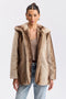 Two-Tone Faux-Fur High-Neck Coat