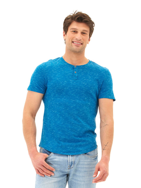 Two Tone Slub Jersey Henley