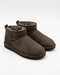 Ultra Mini Sheepskin Suede Ankle Boots Dark Brown