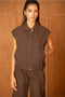 Urban Sleeveless Bomber Jacket with Lapel Collar