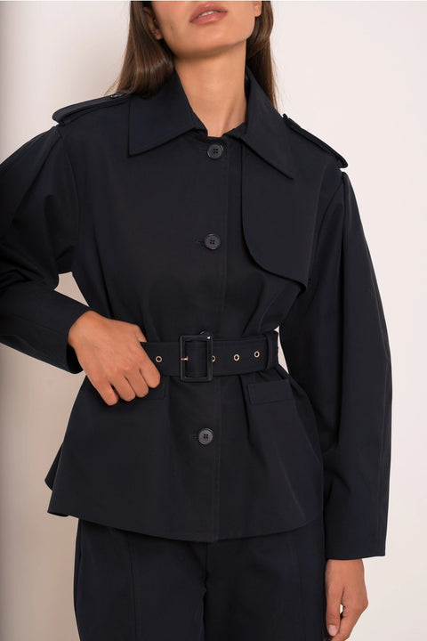 Utility Short Belted Trench Jacket