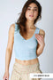 V Neck Shirred Top-Top-NIKIBIKI-One Size-2231 Breezy Blue-Urbanheer