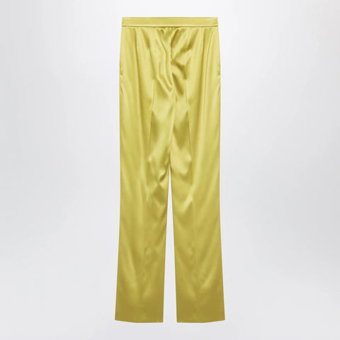 Valentino Avocado-colored trousers in shiny silk blend