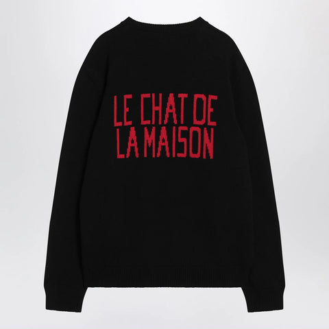 Valentino Black sweater with Le Chat de la Maison patch
