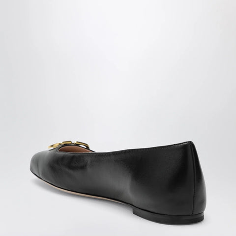 Valentino Garavani Black VLogo Signature ballerina flats in nappa leather